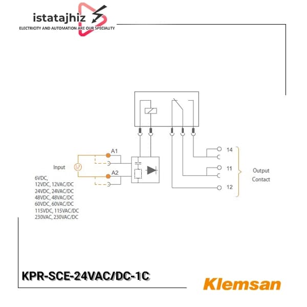 رله PLC باریک KLEMSAN مدل KPR-SCE-24VAC/DC-1C — تصویر ۲
