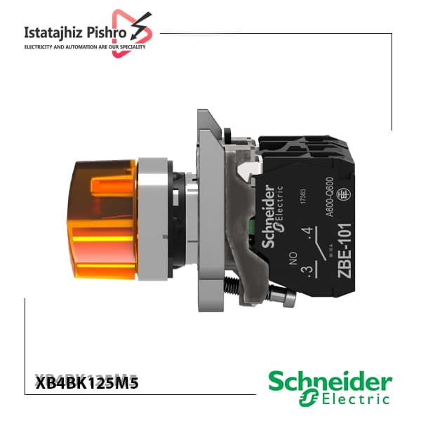 کلید فرمان یک طرفه ثابت چراغدار مدل XB4BK125M5 — تصویر ۳