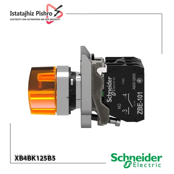 کلید فرمان یک طرفه ثابت چراغدار مدل XB4BK125B5 — تصویر ۴
