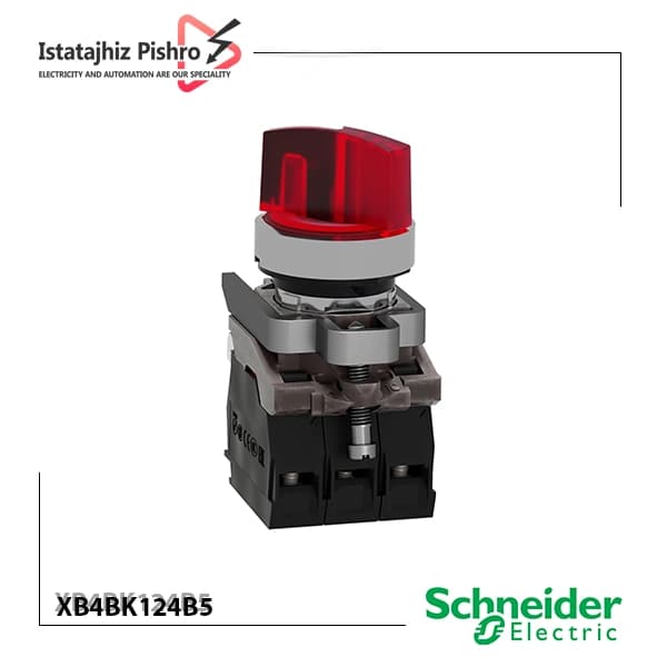 کلید فرمان یک طرفه ثابت چراغدار مدل XB4BK124B5 — تصویر ۲