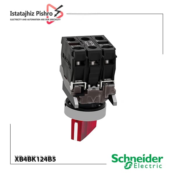 کلید فرمان یک طرفه ثابت چراغدار مدل XB4BK124B5 — تصویر ۴