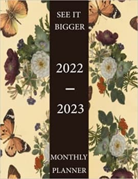 جلد معمولی سیاه و سفید_کتاب see it bigger planner 2022-2023 monthly With Tabs: Planahead see it bigger 2022-2023 monthly planner, 2 pages for each month with friends & family Birthdays, contact l