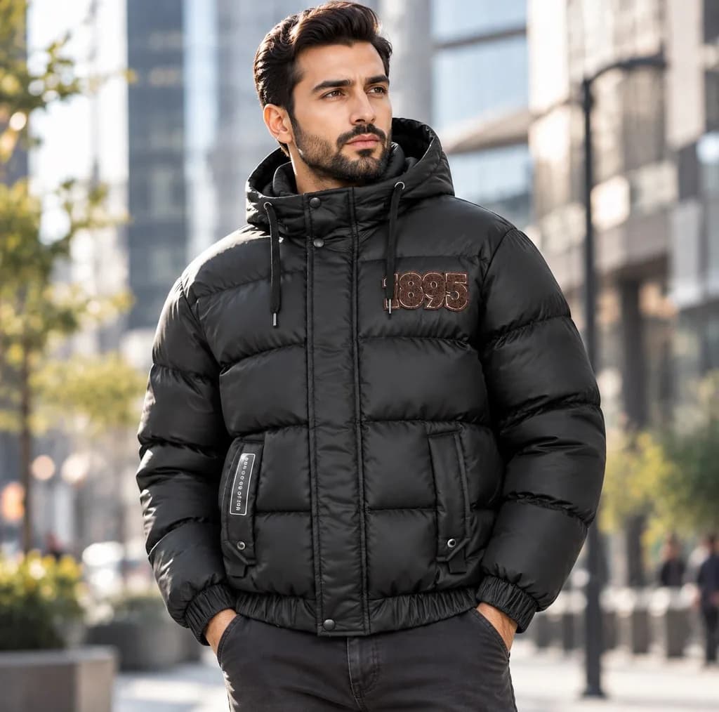 کاپشن مردانه مدل چرم سیلیکونی کد Da-Km-Az-1895-M-1007 — تصویر ۴