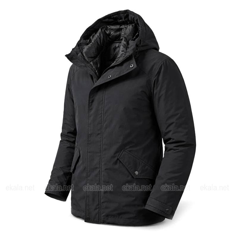 کاپشن مردانه لیورجی مشکی ساده – LIVERGY Thermojacke