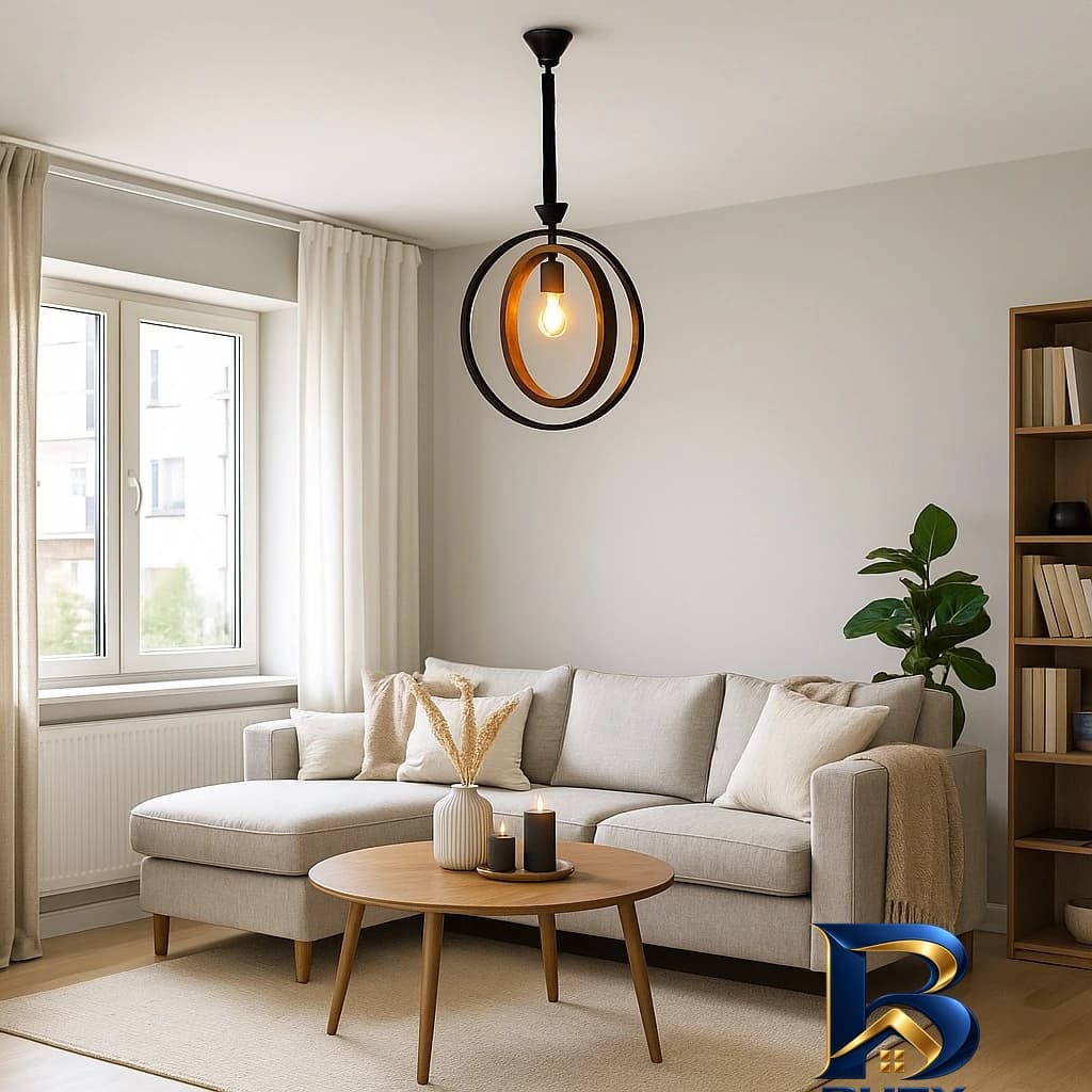 چراغ آویز شاهان تک مدل چوبی ۳