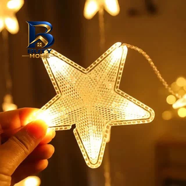 ریسه ال ای دی طرح پرده کوچک و بزرگ مدل ستاره — تصویر ۱۰