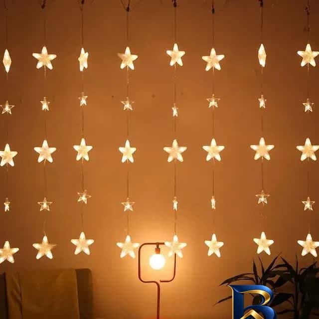 ریسه ال ای دی طرح پرده کوچک و بزرگ مدل ستاره — تصویر ۵
