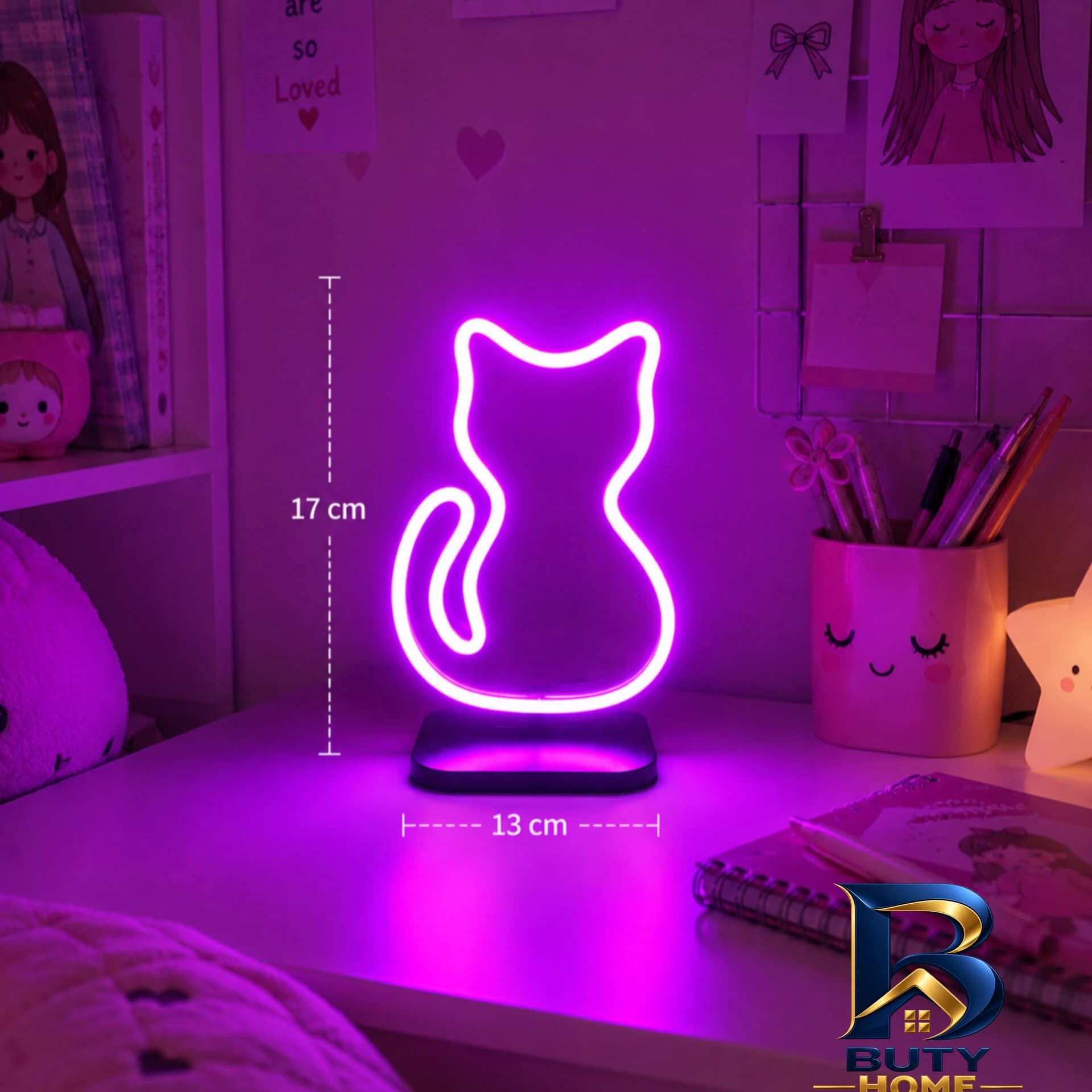 تابلو نئونی طرح گربه کد p۰۱ اصل — تصویر ۲