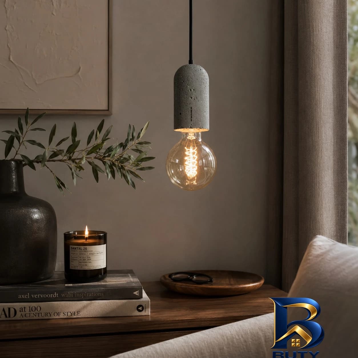 چراغ آویز بتنی ۱ شعله ایکس پروداکتس مدل Luce Milano