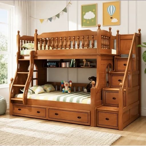 تخت کودک دو طبقه طرح آرمین. ارسال بصورت پس کرایه مبلمان فرنا مدل 1145798