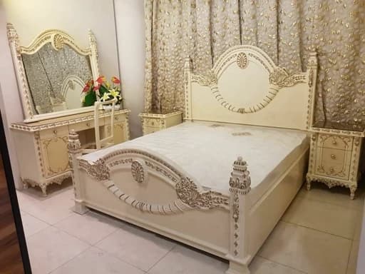 سرویس خواب 2نفره کلاسیک مدل سحر با کفی جکدار مبلمان فرنا مدل 1145791