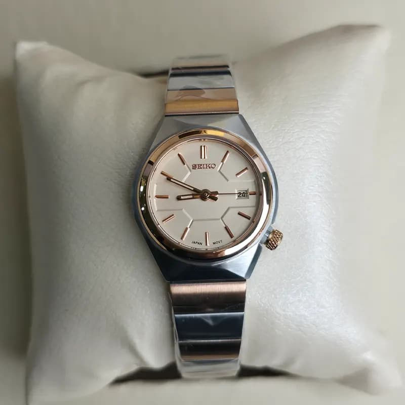 ساعت مچی اورجینال زنانه سیکو جنرال ژاپن نقره ای رزگلد شامپاینی مدل 1111G — تصویر ۶