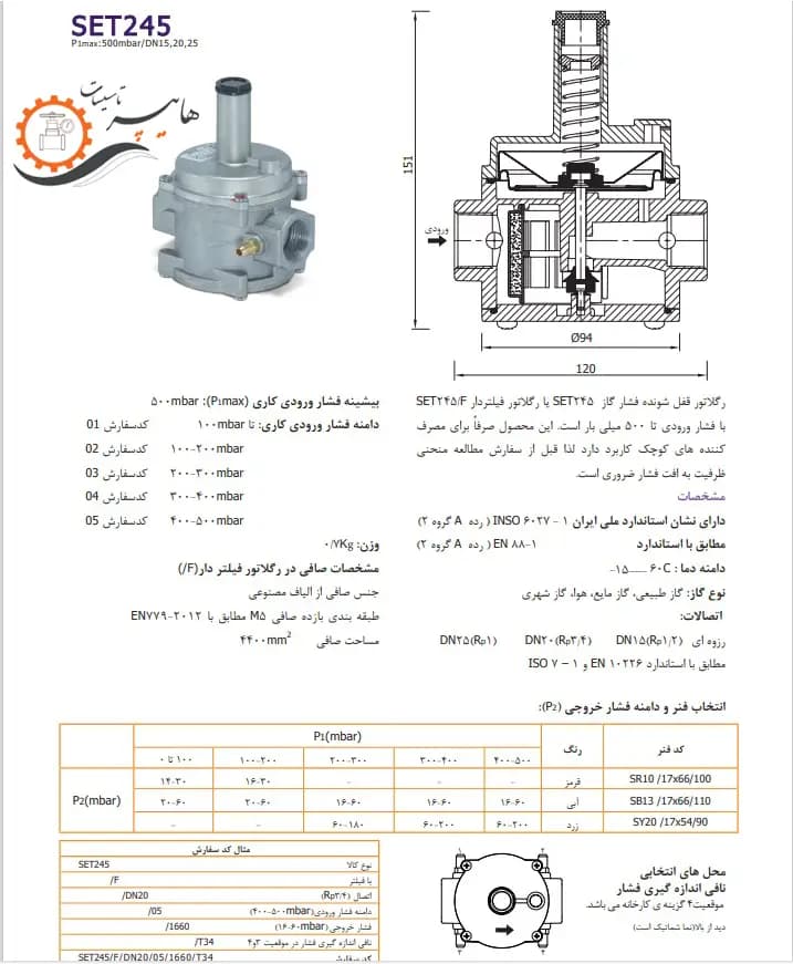 رگلاتور(بالانسر) فیلتردار ستاک مدل 245 — تصویر ۴