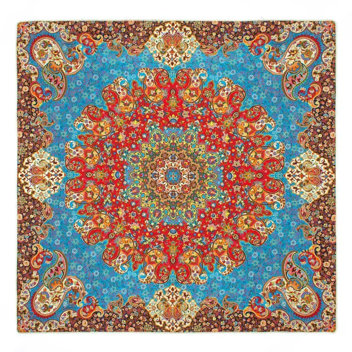 رومیزی ترمه مربع طرح آسمان کد 336