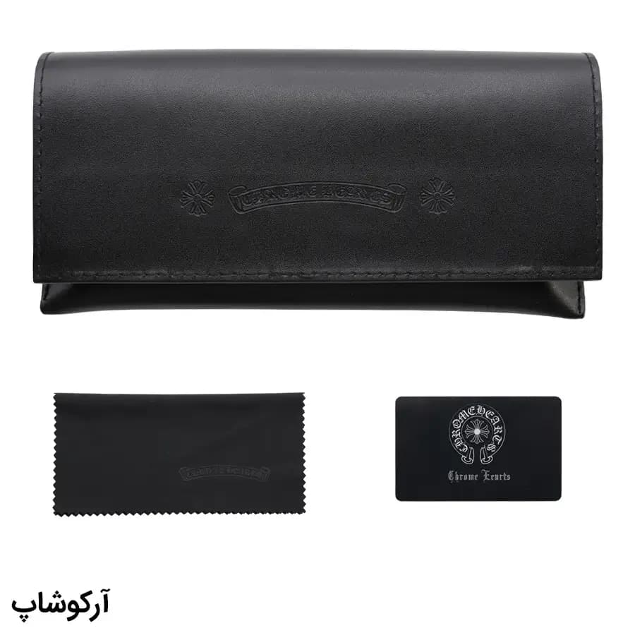 پک و کیف اورجینال عینک برند کروم هارتز (Chrome Hearts) با تمام تجهیزات (بدون کارتن) مدل 993031-1