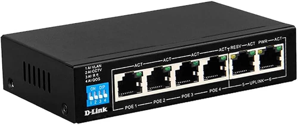 سوئیچ شبکه 6 پورت PoE دی‌لینک D-Link DES-F1006P-E — تصویر ۲