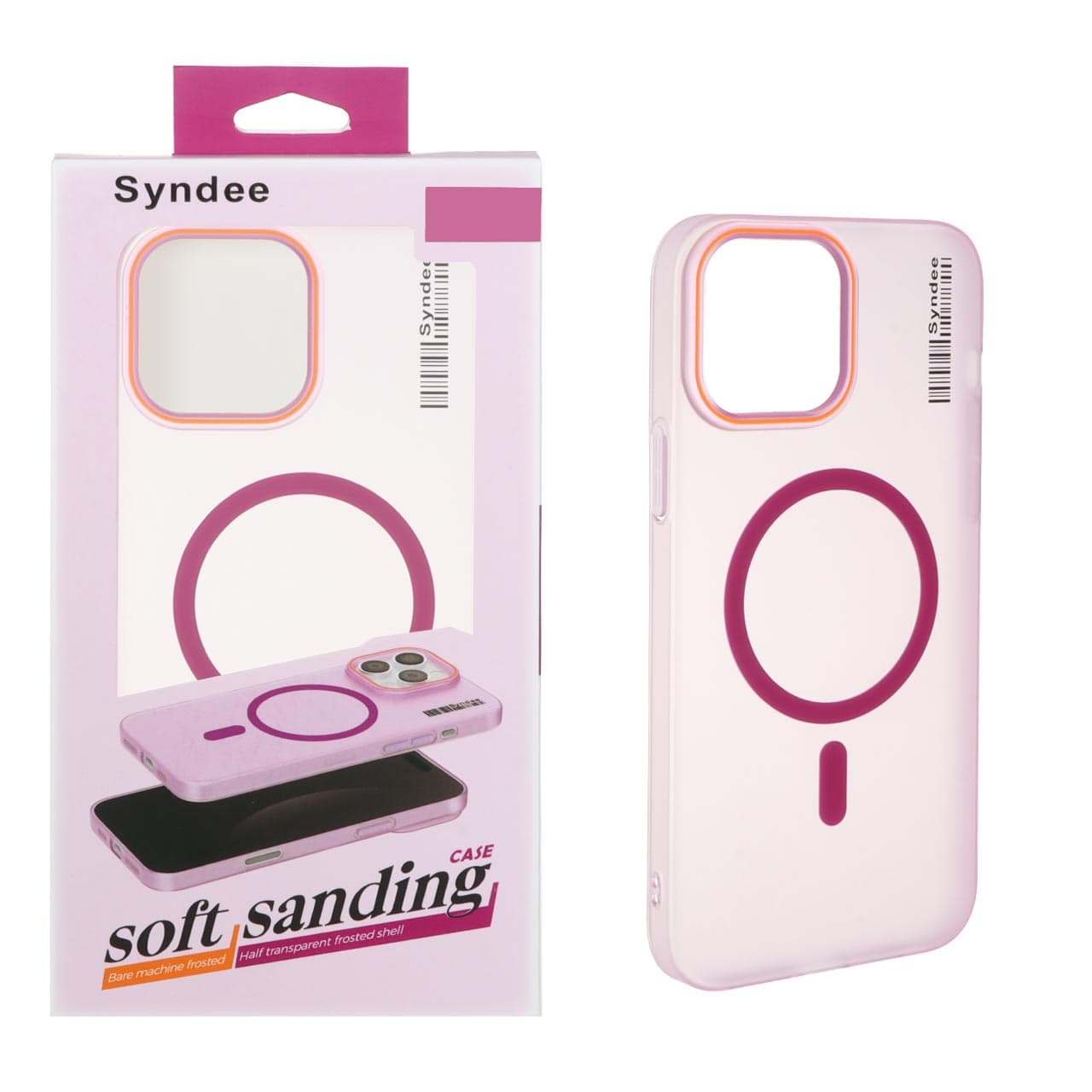 قاب اورجینال Syndee پشت مات MagSafe مدل Apple iPhone 15 Pro Max – سرخابی (پک دار)
