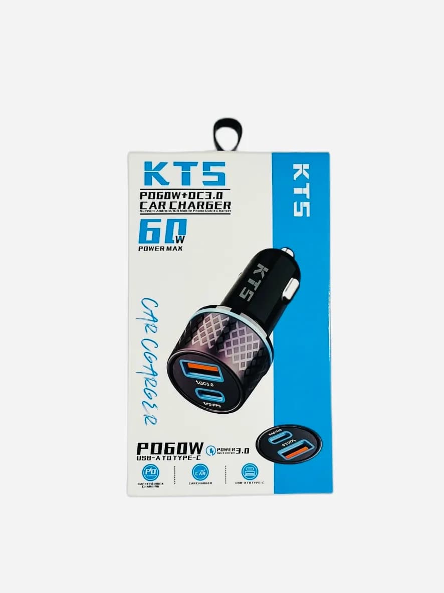 شارژر فندکی KTS 223 توان 60 وات — تصویر ۲