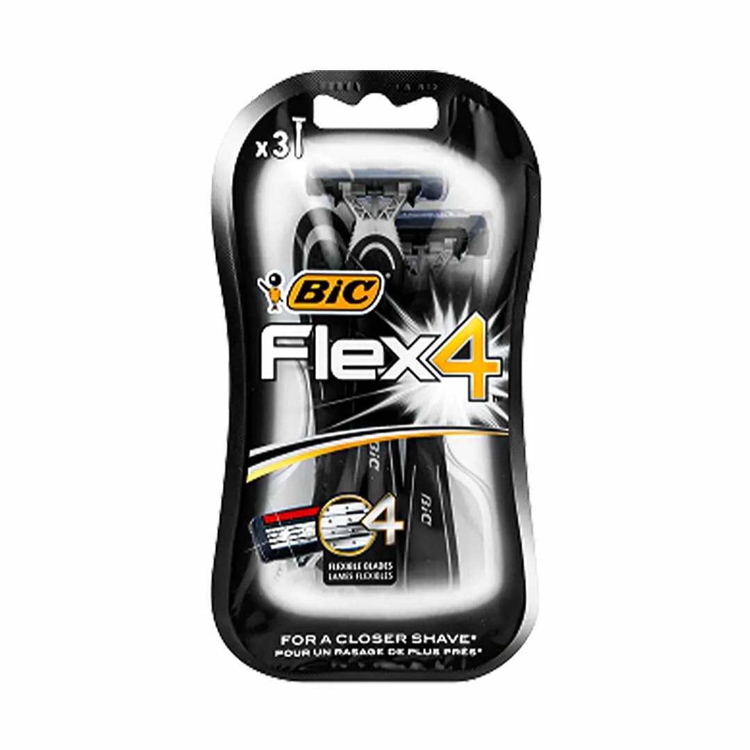 تیغ اصلاح 4 لبه بیک Flex4 بسته 3 عددی