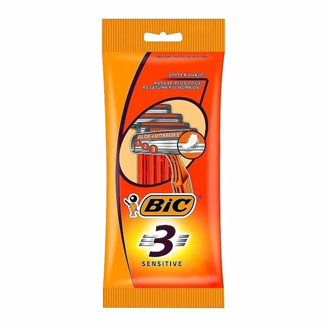 تیغ اصلاح 3 لبه حساس صابون دار بیک بسته 3 عددی — تصویر ۴