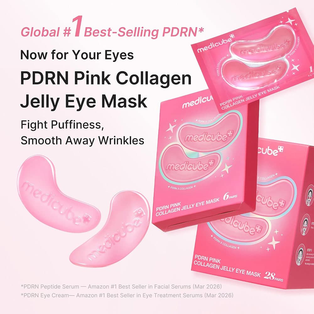 پچ هیدروژلی زیر چشم کلاژن و PDRN مدی کیوب آبرسان، ضد پف و تیرگی و ضد چروک medicube Jelly Eye Mask PDRN Pink Collagen — تصویر ۲