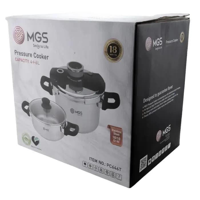 زودپز دوقلو 4 و 6 لیتری MGS مدل PC646T — تصویر ۳
