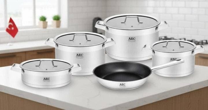سرویس قابلمه 9 پارچه استیل AEC — تصویر ۲