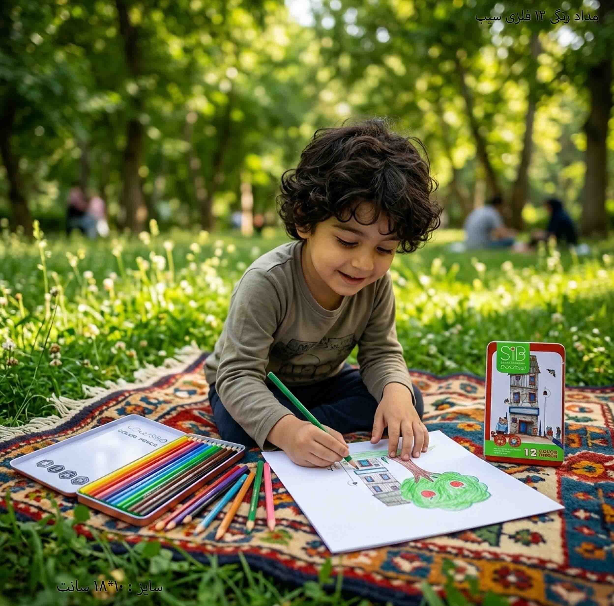 مداد رنگی 12 فلزی سیب — تصویر ۲