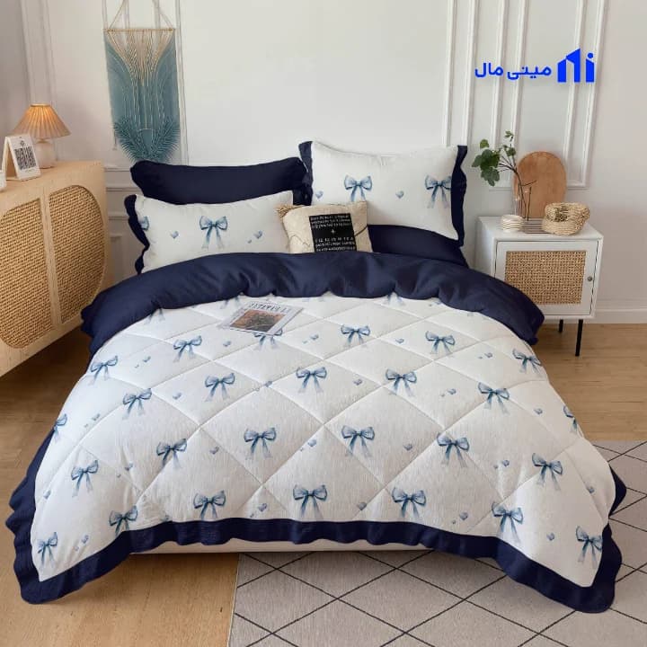 روتختی پاپیونی چین دار سرمه‌ای