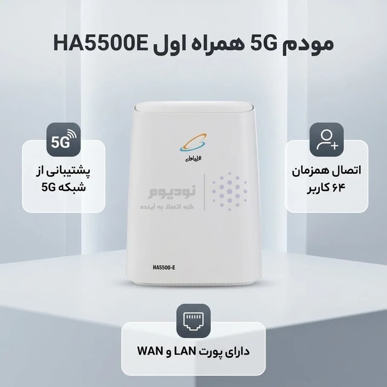 مودم رومیزی همراه اول مدل HA5500-E 5G LTE – سفید (گارانتی یکساله همراه اول) — تصویر ۵