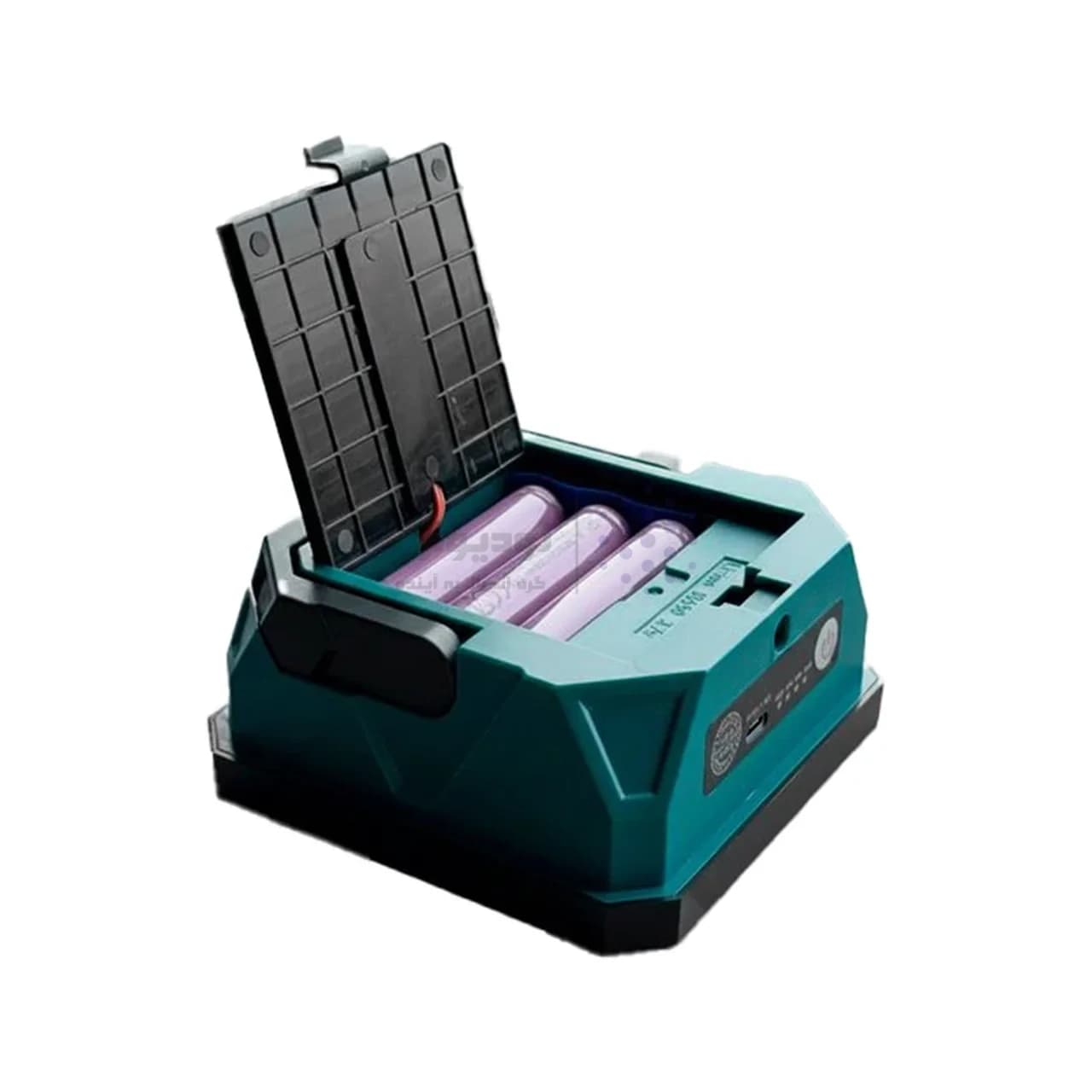 چراغ LED شارژی مدل Ck688 دارای پنل شارژ خورشیدی – مشکی سبز — تصویر ۵