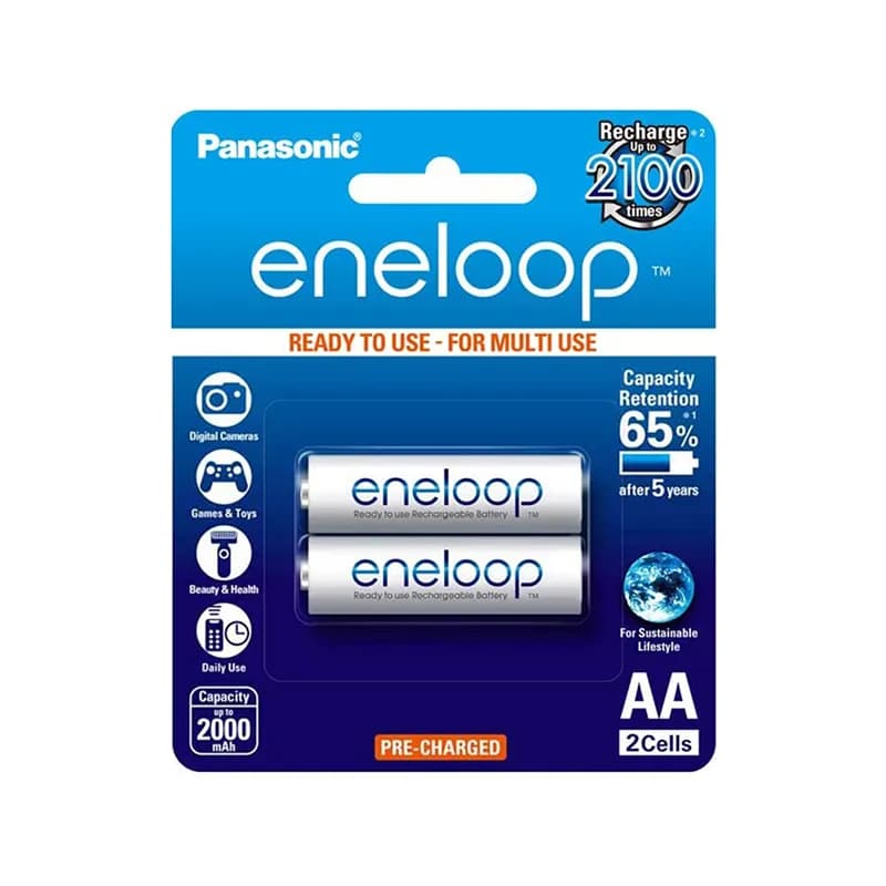 باتری قلمی شارژی پاناسونیک ظرفیت 2000 میلی آمپر مدل Eneloop