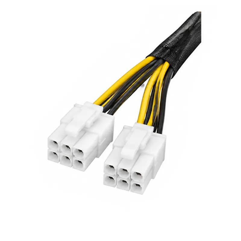 کابل تبدیل برق 6 پین به 2+6 پین Dual PCI-E کابل 1 متری — تصویر ۲