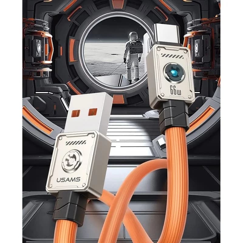 کابل شارژ USB-A به USB-C یوسمز مدل US-SJ686 طول 1.2 متر توان 66 وات — تصویر ۲
