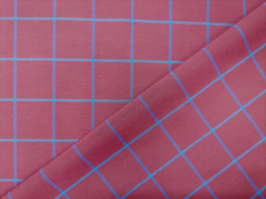 پارچه چهارخانه پنجره ای قرمز (پارچه چهارخانه متوسط عرض 1.5 متر)