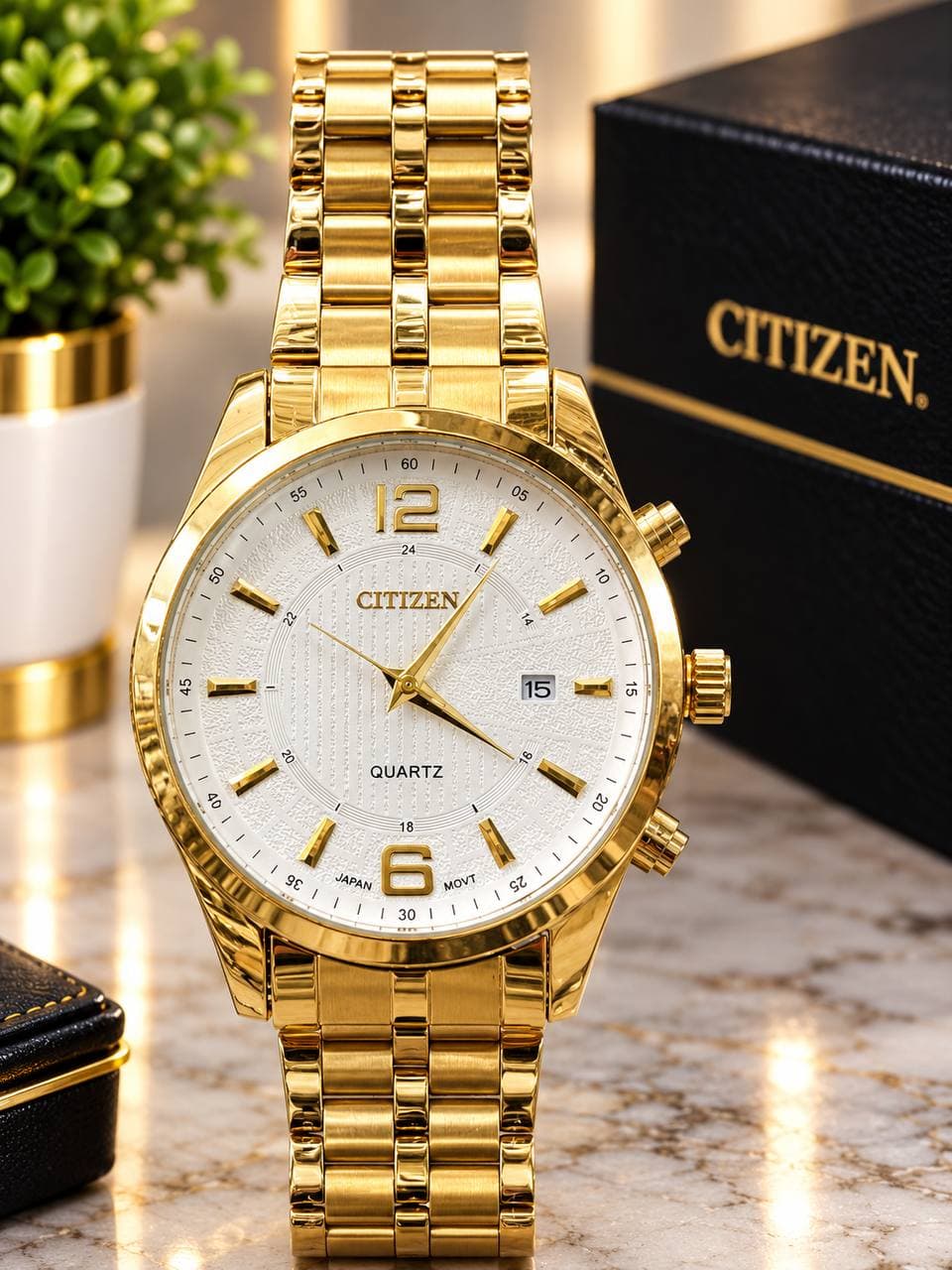 ساعت مردانه سیتیزن کلاسیک تقویم دار رنگ ثابت کیفیت عالی کد 1925654 — تصویر ۲