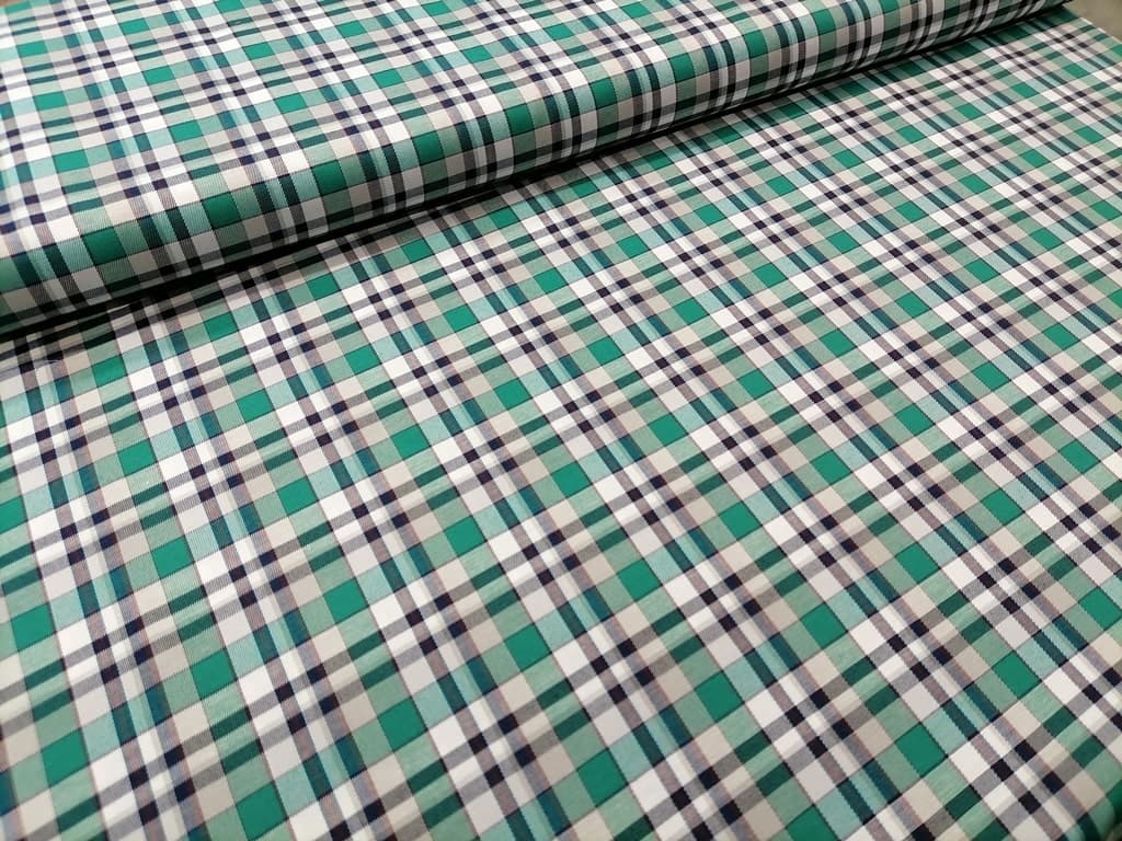 پارچه چهارخانه سبز – مشکی – سفید (ایرانی طرح متوسط عرض 1.5) — تصویر ۴