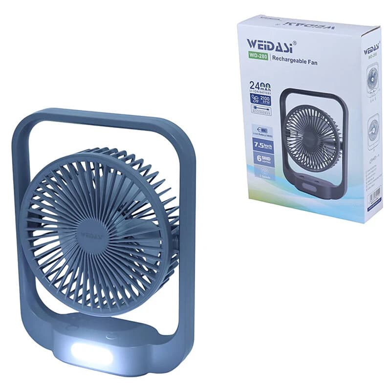 پنکه رومیزی شارژی ویداسی WD-280 پک ضعیف