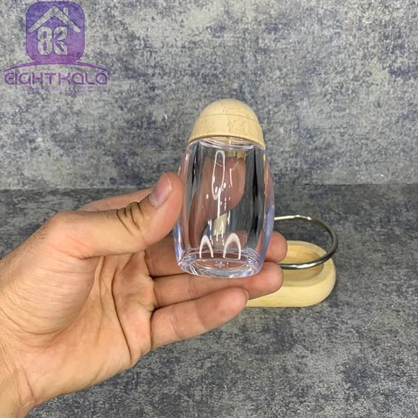 نمکدان دو تکه استند دار MY.A.Z | نمک و فلفل‌پاش شیشه‌ای با درب چوبی — تصویر ۲