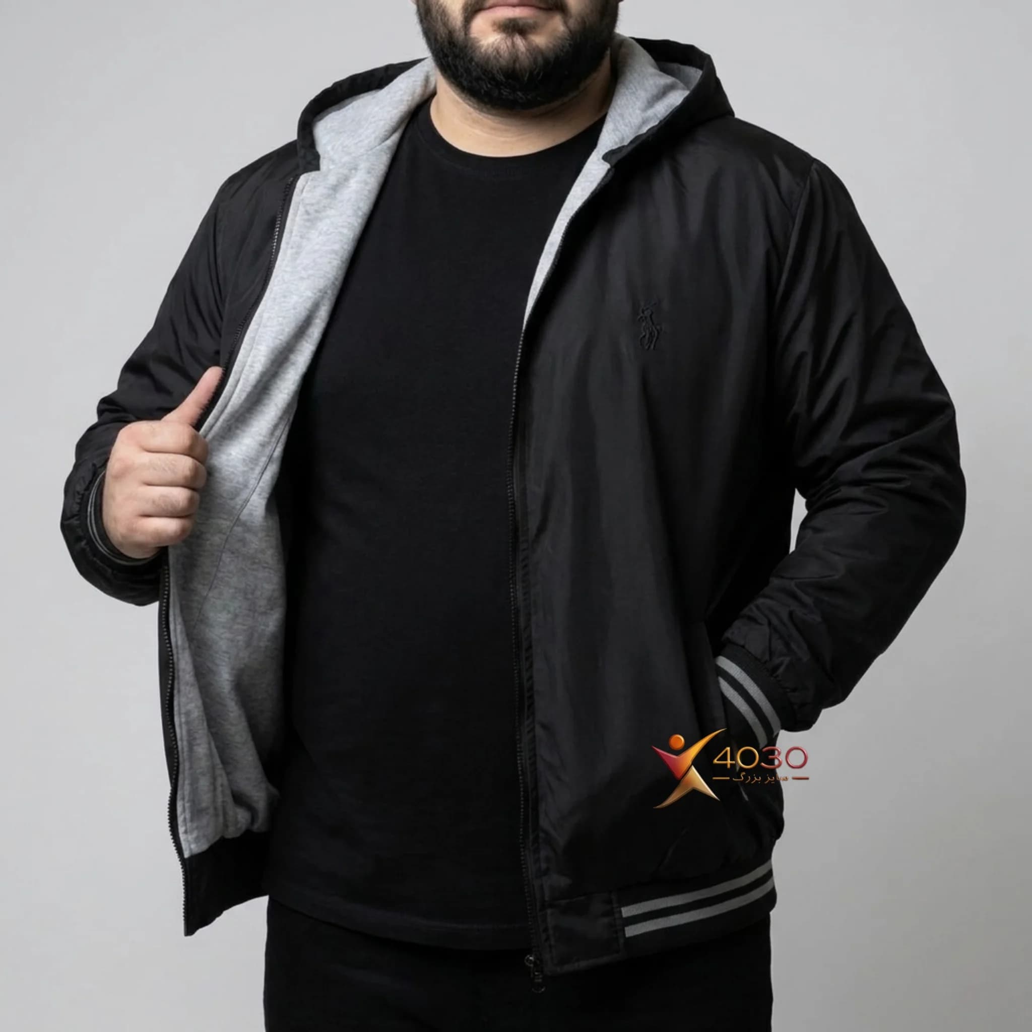 سویشرت کاپشنی POLO سایز بزرگ مردانه ( 5015 ) — تصویر ۳
