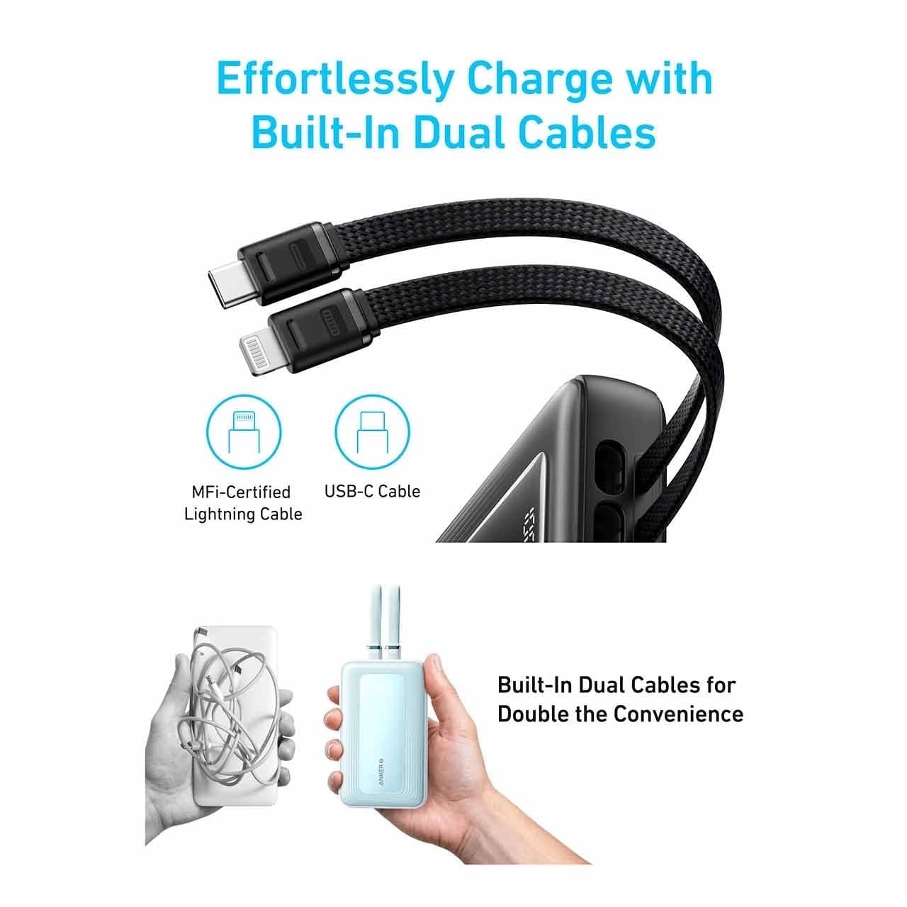پاوربانک فست شارژ ANKER 30W 10000mAh مدل A1681611 – مشکی (گارانتی 6 ماهه ایویز) — تصویر ۳