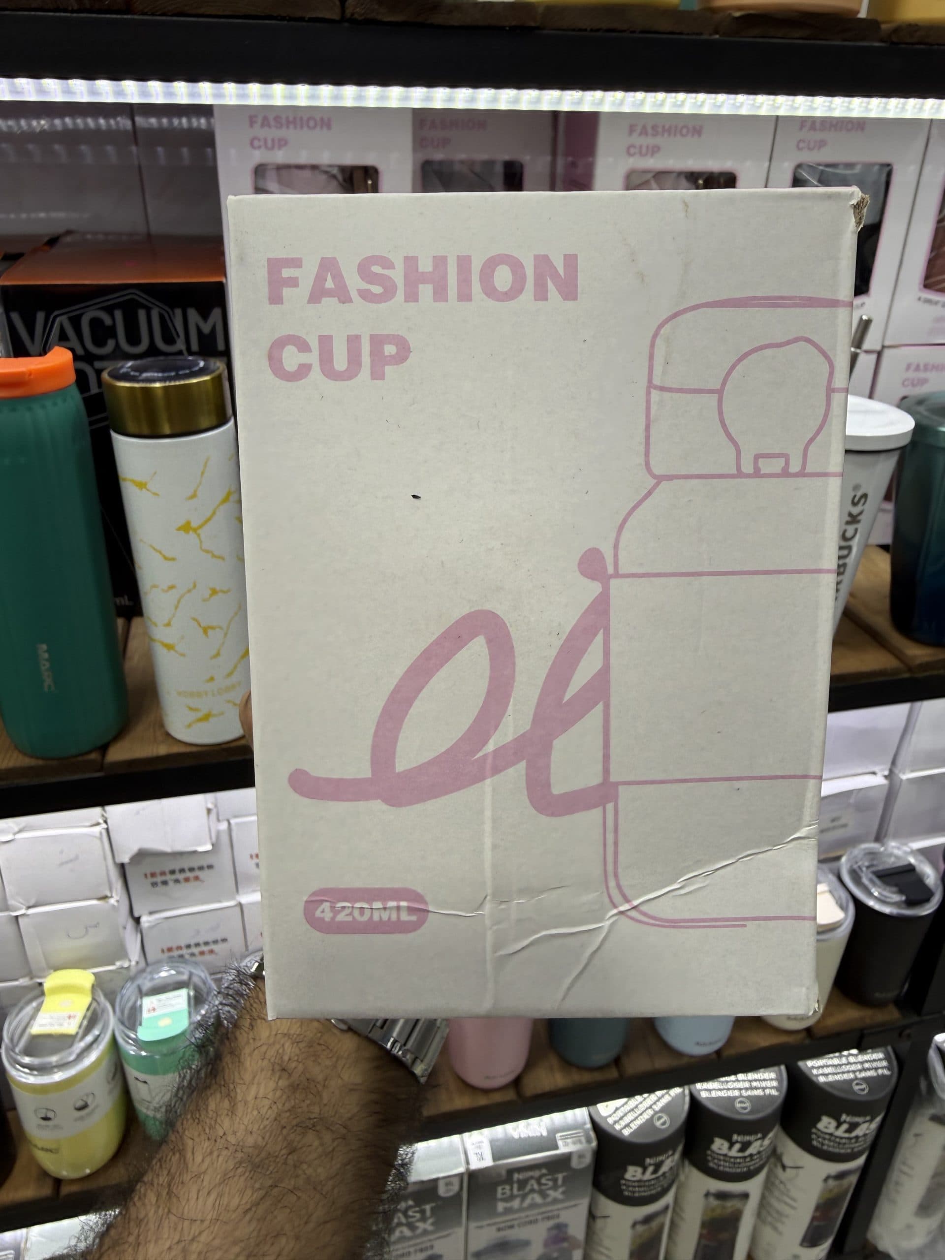 فلاسک لیوانی استیل ۳۰۴ مدل Fashion Cup ظرفیت ۴۲۰ میلی‌لیتر با درب ضدنشت و بند حمل (Vacuum Cup) |اورجینال(عمده و تک)