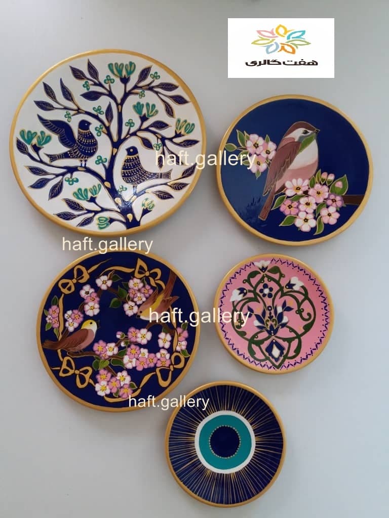 ست بشقاب دیوارکوب گل و مرغ کد 101838