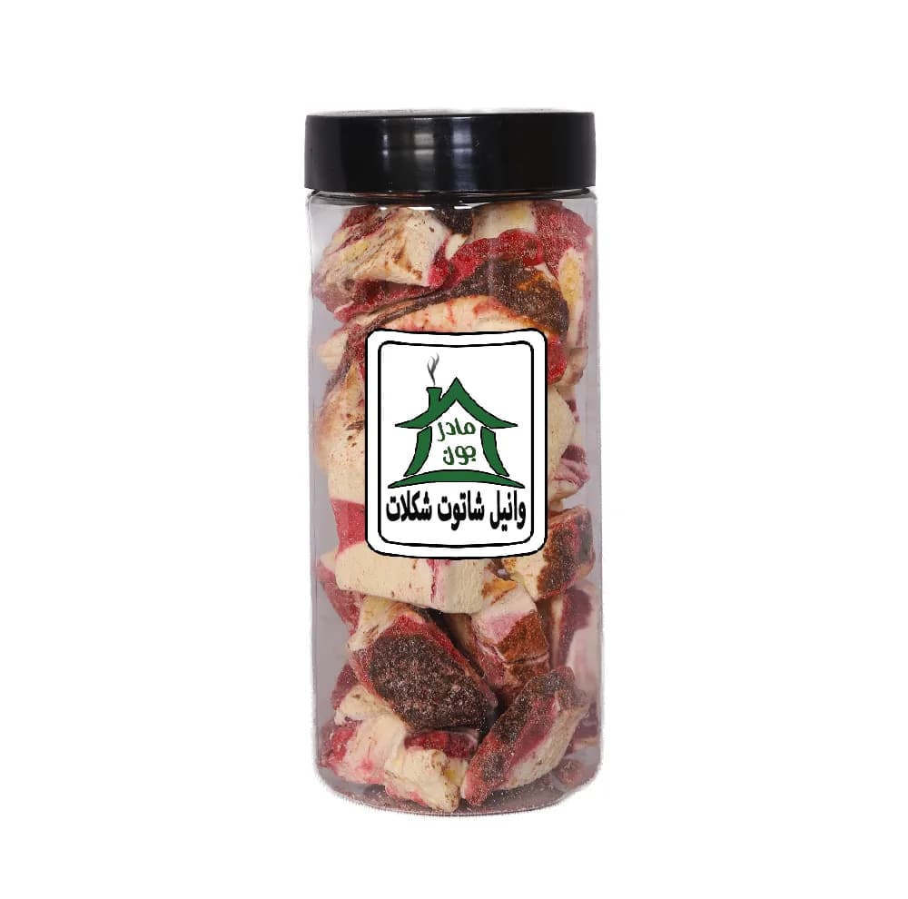 بستنی خشک پفکی طعم وانیل شاتوت شکلات خونه مادرجون – 130 گرم — تصویر ۲