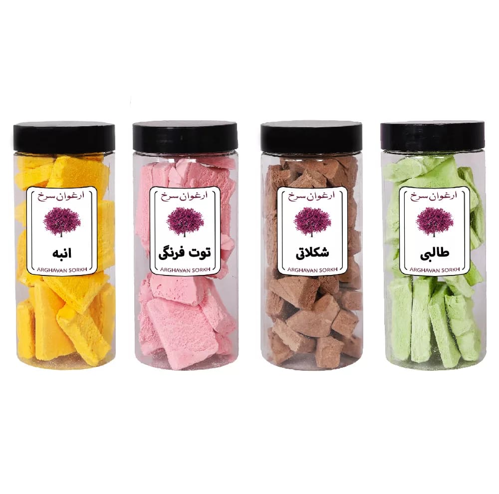 بستنی خشک طالبی ، شکلات ، توت فرنگی ، انبه ارغوان سرخ – 500 گرم بسته 4 عددی