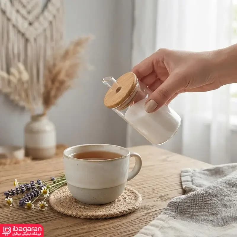 شکرپاش شفاف درب بامبو