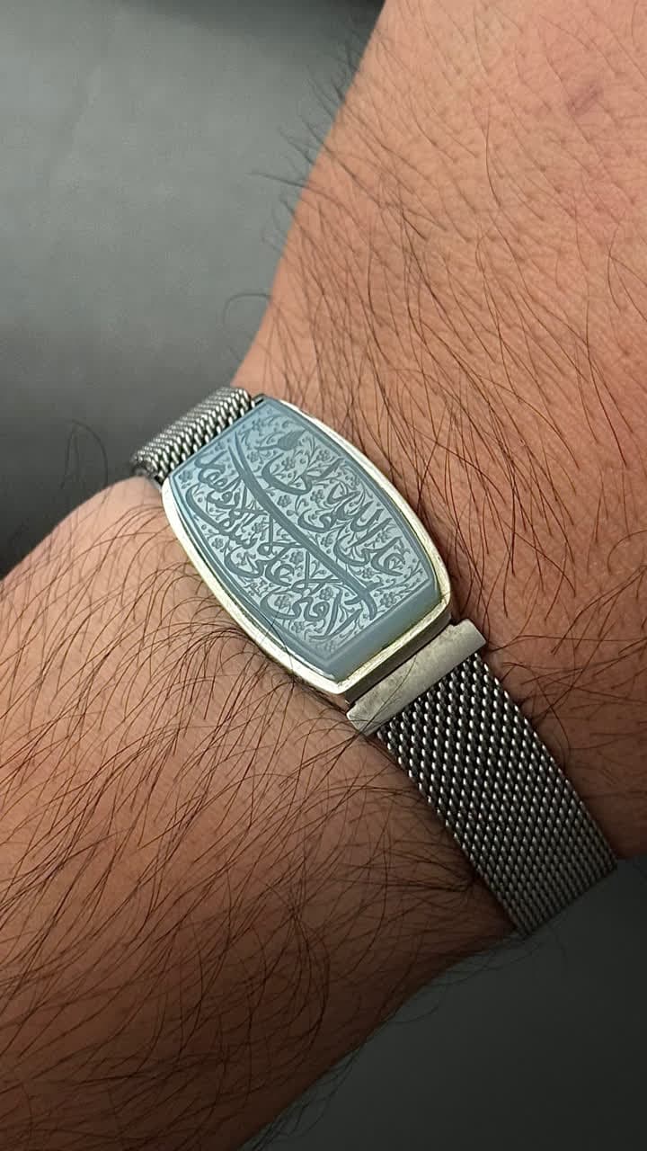 دستبند عقیق کبود خطی — تصویر ۴