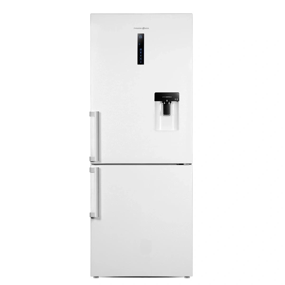 یخچال فریزر کمبی فریزر پایین پاکشوما مدل RCP496V2W-BMF درب ساده