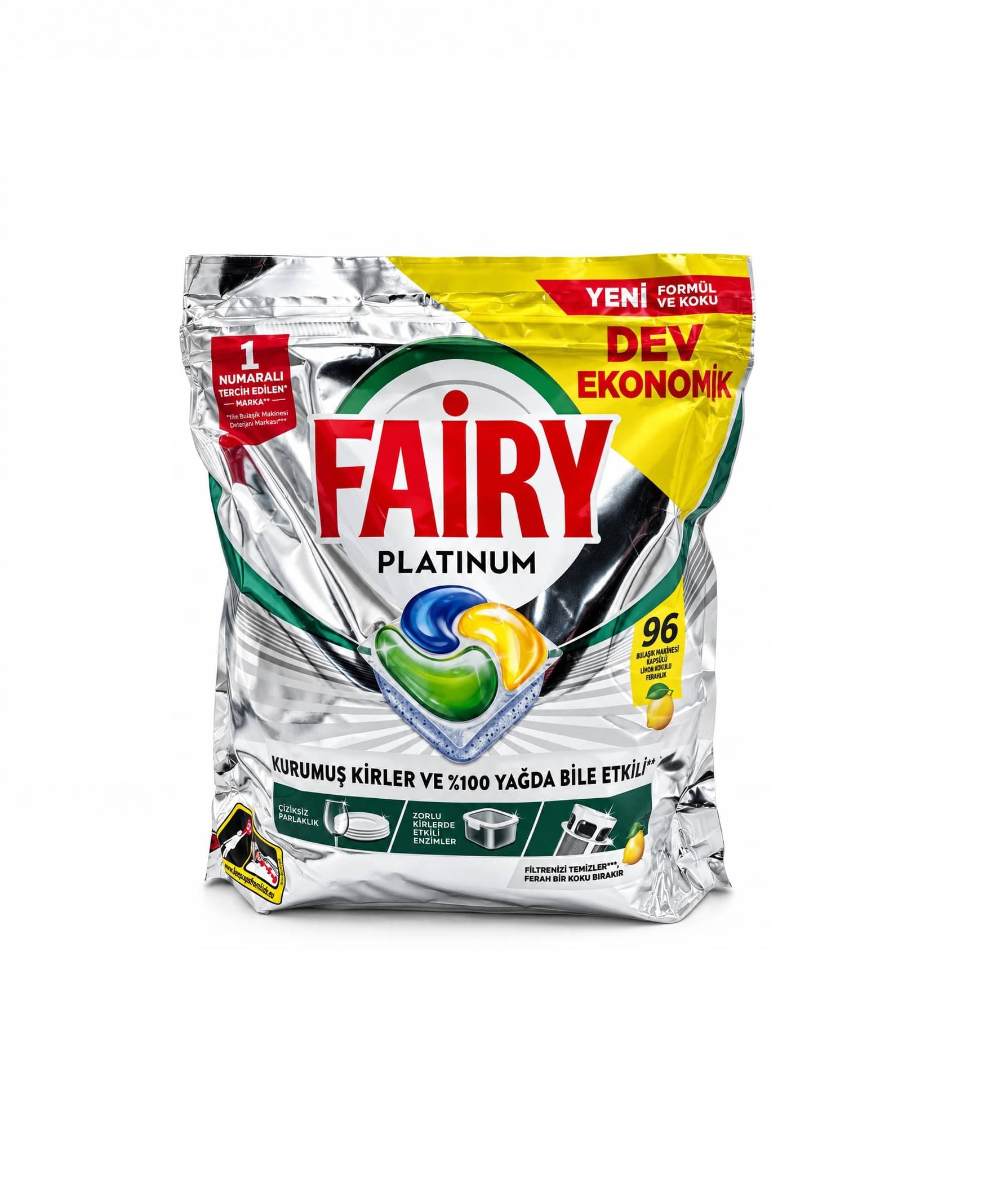 قرص ماشین ظرفشویی فایری Fairy Platinum بسته ۹۶ عددی