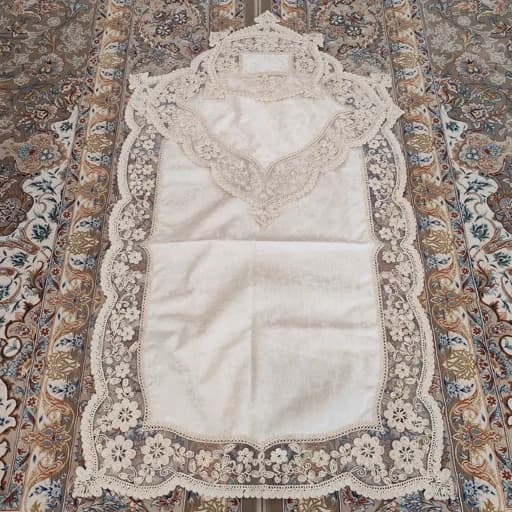 سجاده جانماز مخمل دانتل طرح ترک جدید — تصویر ۵